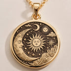Personalized Celestial Sun & Moon Pendant | Silver & Plated Options - Astrological Sign Guiding Light - Görsel 1, AStrology necklace