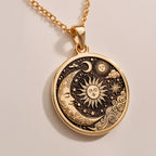 Personalized Celestial Sun & Moon Pendant | Silver & Plated Options - Astrological Sign Guiding Light - Görsel 2, AStrology necklace