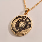 Personalized Celestial Sun & Moon Pendant | Silver & Plated Options - Astrological Sign Guiding Light - Görsel 3, AStrology necklace