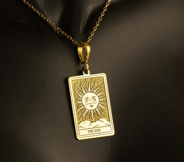 The sun tarot charm necklace - silver the sun tarot