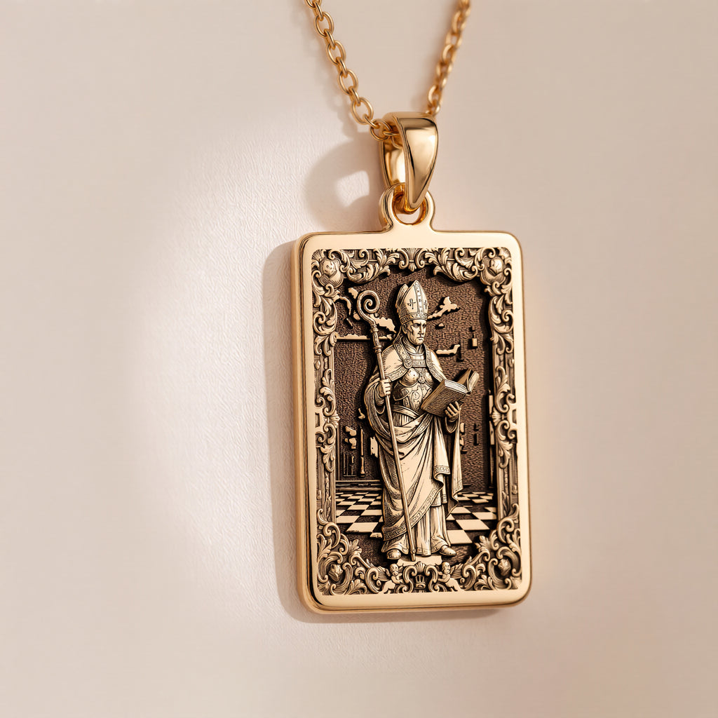 Chess Bishop Strategist Pendant - 14K Solid Gold