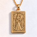 Queen Chess Piece Necklace: 14K Gold Powerful Woman Strategic Prowess Charm - View 153
