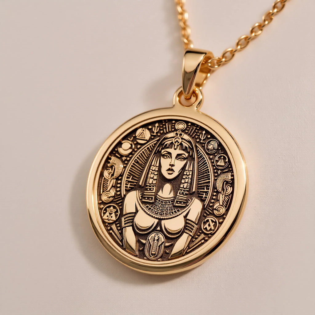 Cleopatra Pendant | Silver & Plated Options - Ancient Mythology History Buff Gift - Görsel 3, Cleopatra chain gift