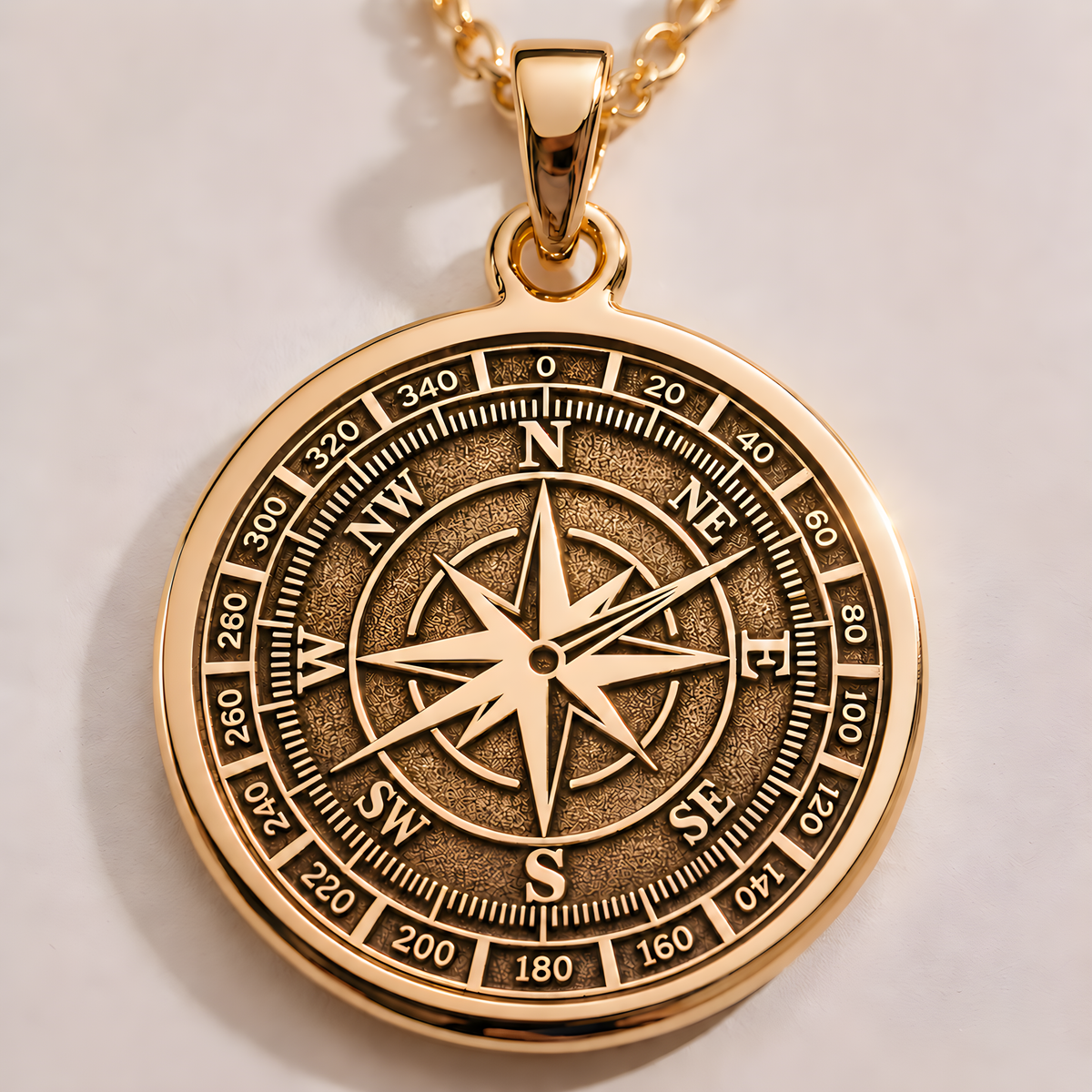14K Gold Compass Necklace, Directional Pendant, Personalized Gift, Dainty Gold Scope Charm - View 153