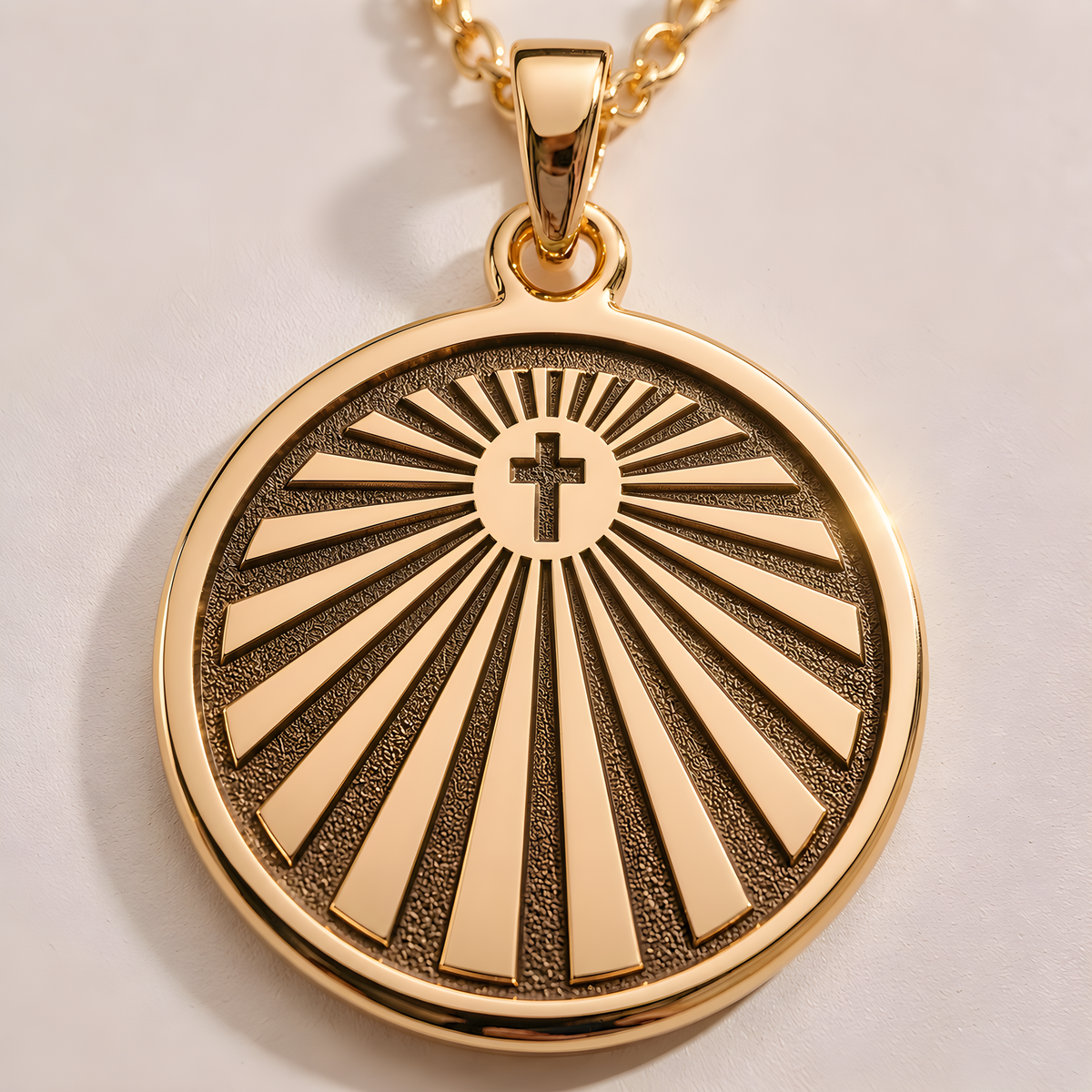 Cross Emblem Necklace: 14K Gold with crux emblem tau cross talisman amulet collectible - View 48
