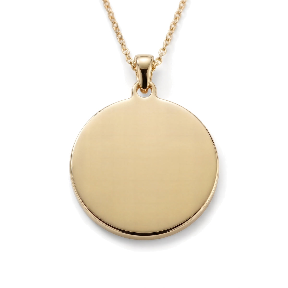 Custom Engravable Blank Coin Pendant - Mirror-Polished Blank Engraving Surface Detail