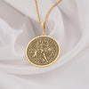 Maa Durga Gold Pendant Necklace, &quot;Durga Devi Spiritual Jewelry, Navaratri Durga Necklace