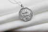 14K Solid Gold Vanitas Memento Mori Necklace, Memento Mori Vivere Gold Medallion,Silver Memento Mori Vivere Rose Gold Charm Locked Pendant