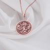 Rhea goddess pendant in Rose Gold Plated finish, a symbol of maternal love and divine strength. This Greek mythology medallion celebrates the Mother of the Gods, making it a meaningful gift for mothers, grandmothers, and goddess worshippers. Perfect for those drawn to spirituality, celestial energy, and handcrafted jewelry, this elegant piece carries a deep and timeless significance.