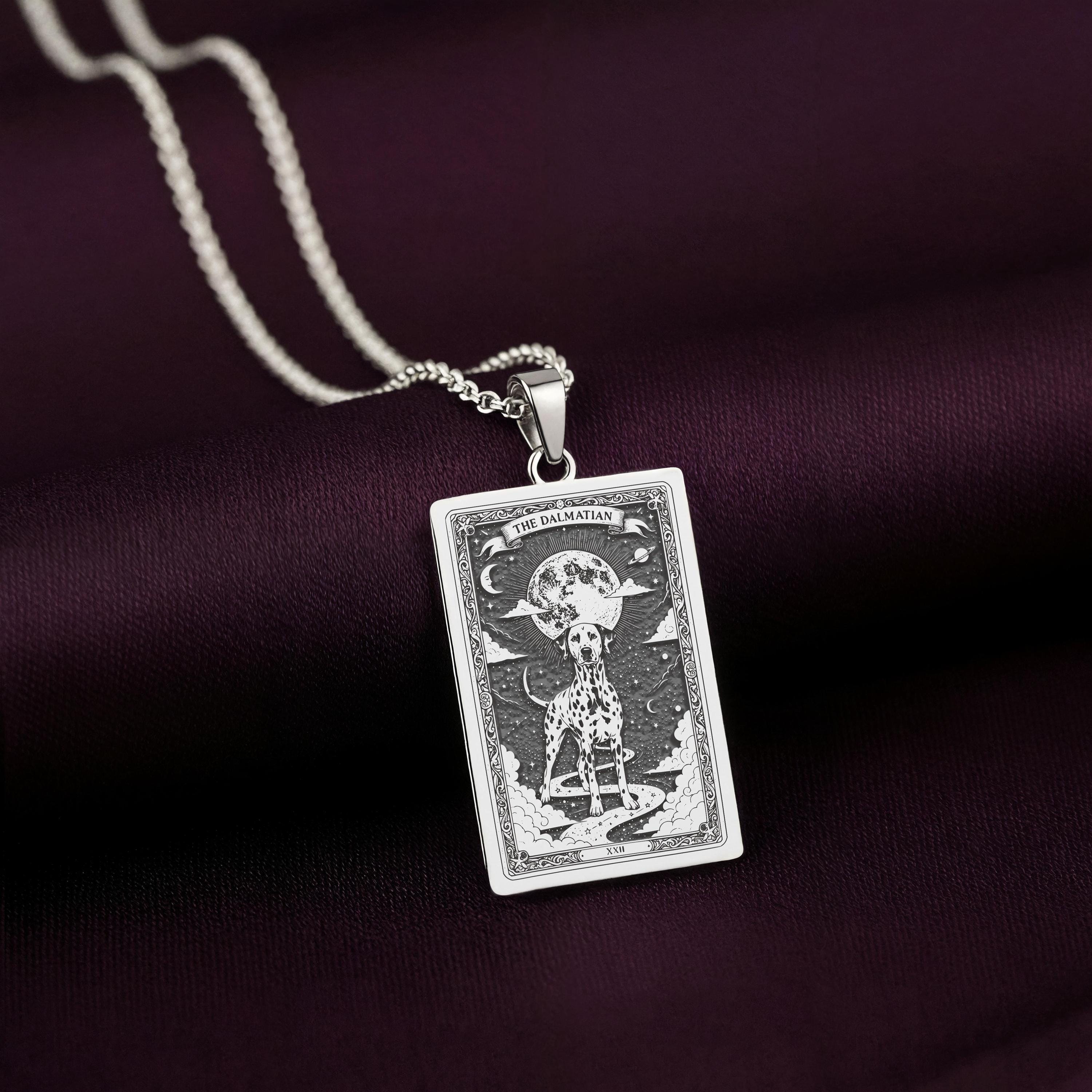A striking 925 sterling silver Dalmatian charm. The art shows the watchful dog, a meaningful piece of celestial jewelry for a pet owner.