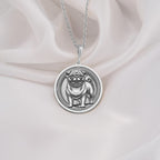 Intricately detailed 925 Sterling Silver Pug pendant, designed with a classic dog silhouette. A perfect silver pet charm, symbolizing devotion and companionship, making it a wonderful gift for Pug owners.