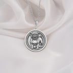 Intricately detailed 925 Sterling Silver Pug pendant, designed with a classic dog silhouette. A perfect silver pet charm, symbolizing devotion and companionship, making it a wonderful gift for Pug owners.