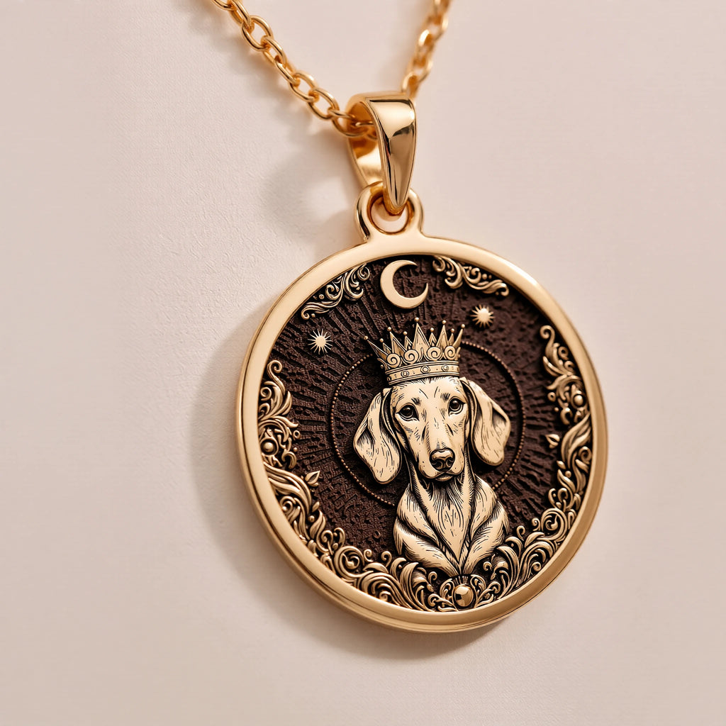 Dachshund King Portrait Pendant | Silver & Plated Options - Pet Memorial Spirit Animal - Görsel 2, Celestial Pet