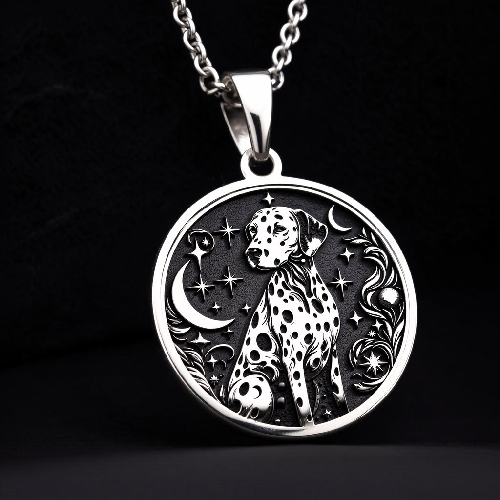 Dalmatian Medallion Necklace - 925 Sterling Silver