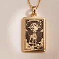 A polished 14K solid gold Dalmatian medallion. This fine pet jewelry represents the breed's unique beauty, making it a perfect Dalmatian lover gift.