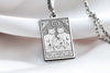 14 K Solid Two of Pentacles Tarot Card Necklace, Two of Pentacles Tarot Silver Charm Pendant, Gold Tarot Jewelry, Tarot Jewelry Gift