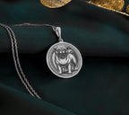 Silver 925 Sterling Silver Pug necklace, featuring a detailed dog engraving. A heartfelt pet lover’s pendant, perfect as a silver pet memorial charm, celebrating the love and loyalty of Pugs.