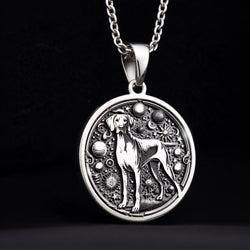 Doberman Dog Cosmic Medallion Necklace - 925 Sterling Silver