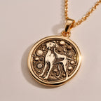 Doberman Dog Cosmic Medallion Necklace | Silver & Plated Options - Celestial Nighttime Sky - Görsel 3, 14k doberman charm