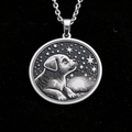 Dog Paw Pendant Necklace - Pet Memorial Keepsake Charm - 925 Sterling Silver