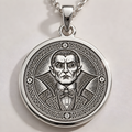 Dracula Vampire Gothic Necklace - 925 Sterling Silver