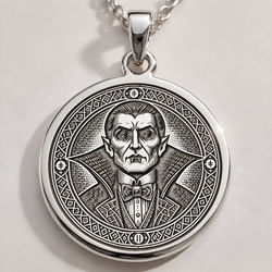 Dracula Vampire Gothic Necklace - 925 Sterling Silver