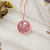 Krishna Radha pendant reflects the beauty of eternal love. With Krishna playing the flute for Radha, this medallion combines romantic and spiritual elements, making it a perfect jewelry piece for any meaningful occasion