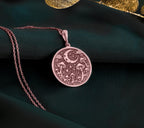 Rose Gold Plated Mushroom Necklace – Enchanting celestial jewelry featuring a crescent moon and mushroom motif. A romantic and stylish pendant, perfect for boho-inspired outfits and nature enthusiasts.
