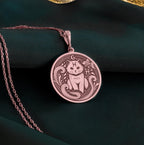 Rose gold plated Pisces Zodiac necklace with a unique handcrafted cat design pendant. Beautiful astrology jewelry gift for women, horoscope fans, and personalized birthday keepsakes.