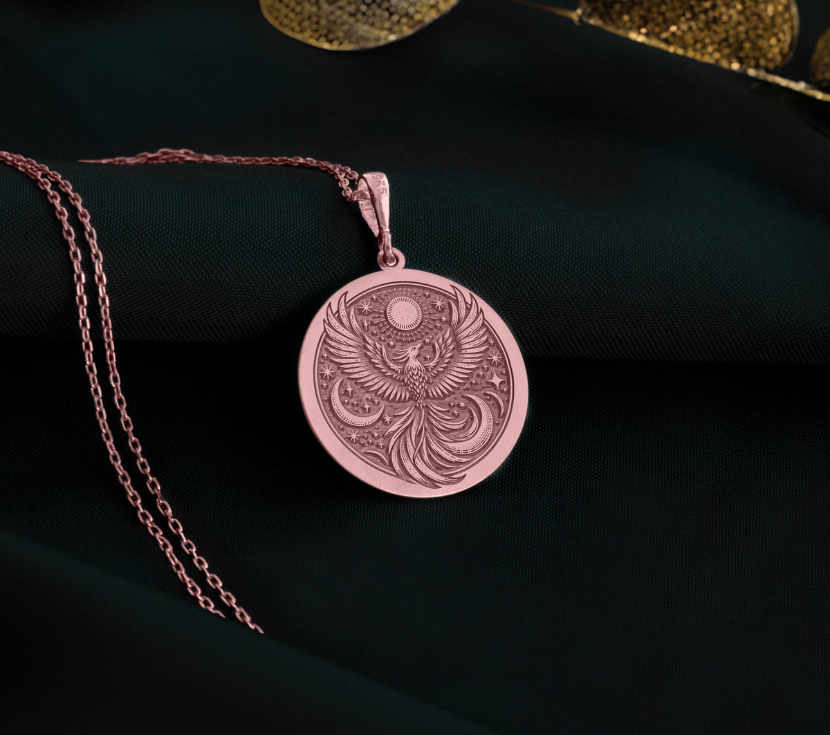 Firebird Mythical Phoenix Pendant | 14K Gold & Silver Options - Immortal Rebirth Spiritual Protection - Image 4