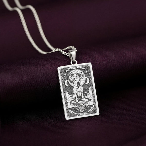 A striking 925 sterling silver Shar-Pei charm. The art shows the celestial dog, a meaningful piece of jewelry for a pet owner.