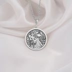 925 Sterling Silver Cancer Zodiac Queen Medallion showcasing Cancer constellation with royal crab symbol and celestial elements. Detailed astrology coin pendant with Cancer goddess. Premium zodiac jewelry symbolizing Cancer protection.