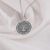 Tree of life round silver pendant necklace, yggdrasil silver necklace