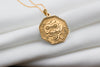 14K Solid Gold Vanitas Memento Mori Necklace, Memento Mori Vivere Gold Medallion,Silver Memento Mori Vivere Rose Gold Charm Locked Pendant