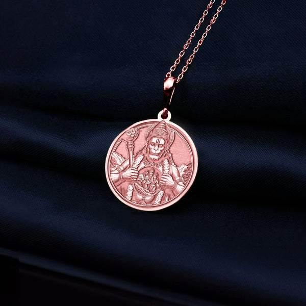 14K Solid Gold Sri Hanuman Charisa Charm Necklace, Silver Hanuman Sita Rama Necklace, Personalized Hanuman Charm Pendant, God of Strenght
