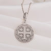 silver jerusalem cross, christian silverpendant, religious silver necklace, jerusalem cross necklace, silver cross charm jewelry, spiritual gift silver, baptism gift cross, confirmation jewelry, christian women jewelry, jerusalem cross gift