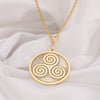 14K Solid Gold Triseklion Pendant, Celtic Necklace, Pagan Jewelery, Triskele Necklace, Silver Triskelion, Triple Spiral Necklace