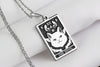 14 K Solid Gold The Devil Tarot Necklace, The Devil Silver Charm Necklace, The Devil Cat Necklace, Satan Cat Necklace