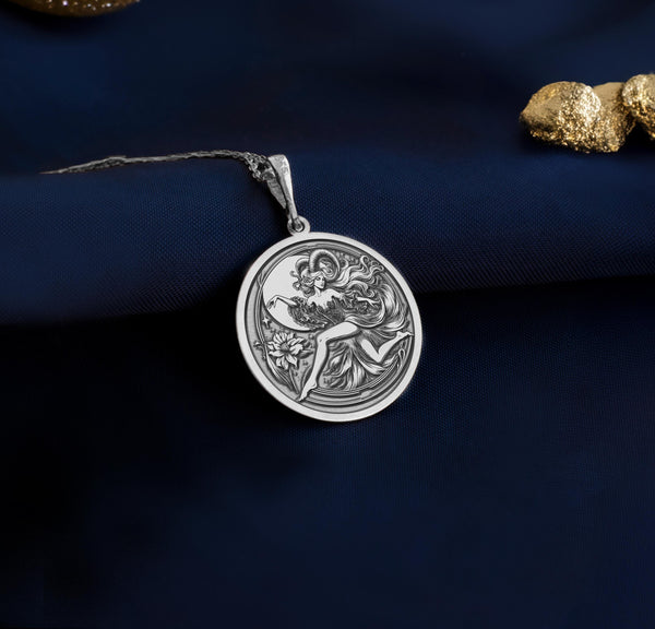 Silver Capricorn necklace, Capricorn zodiac necklace for women, 925 silver Capricorn pendant, Capricorn women’s silver jewelry, Zodiac sign Capricorn silver necklace, Capricorn zodiac charm necklace in silver,