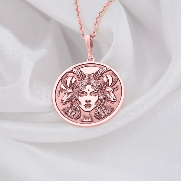 Lilith rose gold necklace, Rose gold Lilith pendant, Mythology rose gold jewelry, Rose gold Lilith charm, Elegant rose gold necklace, Symbolic rose gold pendant, Rose gold women&#39;s necklace, Luxury Lilith rose gold jewelry, Unique rose gold Lilith