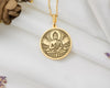 Solid Gold Buddha Medallion pendant, Real gold dainty buddha charm, Zen pendant necklace ,Meditation necklace Buddha, Buddha amulet necklace, Peaceful Buddha necklace, Buddha in mudra position