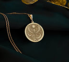 Firebird Mythical Phoenix Pendant | 14K Gold & Silver Options - Immortal Rebirth Spiritual Protection - Image 1