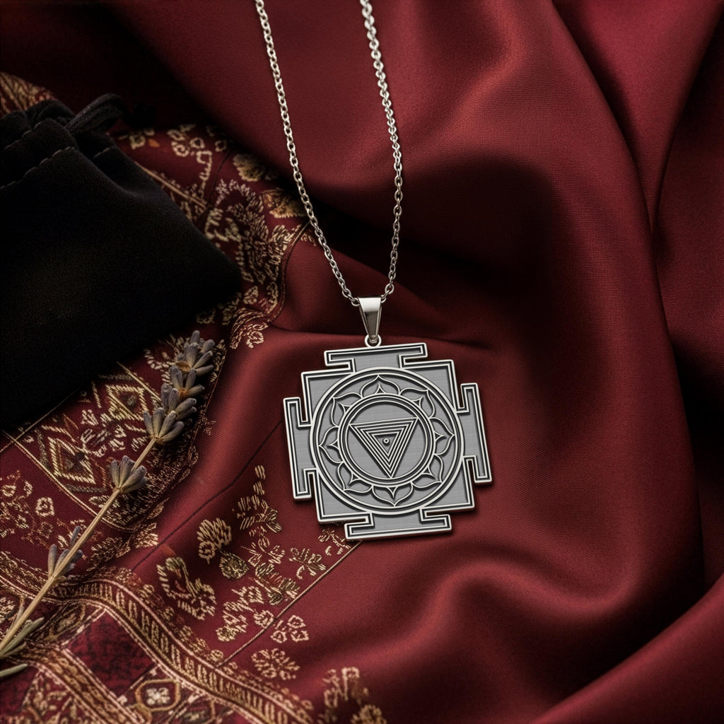 Maha Kali Yantra Sacred Geometry Pendant | 14K Gold & Silver Options - Spiritual Protection Sacred Symbol - Image 4