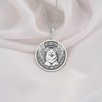 925 Sterling Silver Samoyed Angel Dog Medallion showcasing beloved arctic breed with angel wings and heavenly halo. Detailed memorial coin pendant with fluffy white coat and characteristic smile. Premium Samoyed loss jewelry symbolizing eternal love.