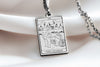 14K Solid Gold The Charity Tarot Necklace, Charity Silver Tarot Card Pendant, The Charity Tarot Charm, Dainty Tarot Card Necklace, Tarot Cat