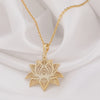 14K Solid Gold Lotus Necklace - Rose Gold, Silver Lotus Pendant, Zen Floral Necklace, Minimalist Yoga Jewelry, Dainty Floral Gift for Her