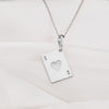 Ace of heart silver charm pendant necklace, gift for her, romantic jewelry, Heart Jewelry, heart pendant, playing card charms