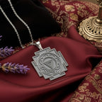 Maha Kali Yantra Sacred Geometry Pendant | 14K Gold & Silver Options - Spiritual Protection Sacred Symbol