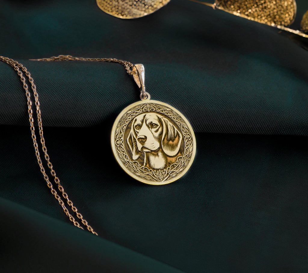 Beautiful 14K Gold Plated Beagle pendant necklace with delicate craftsmanship. Ideal dog lover gift, showcasing a stylish and timeless design for pet owners and animal enthusiasts. Affordable luxury jewelry.