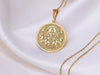 Gold Surya Charm Pendant necklace - Radiant Sun God Necklace, Handmade Hindu Jewelry for Strength & Positivity, Hindu jewelry,Surya amulet, surya coin pendant, Surya talisman